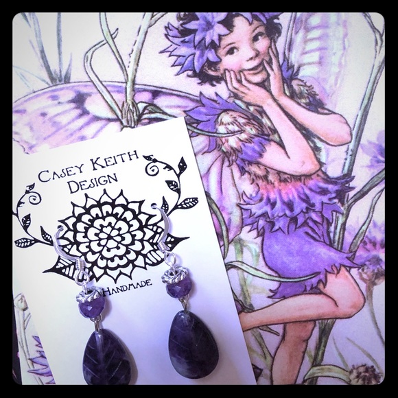 Purple Fleurite Earrings